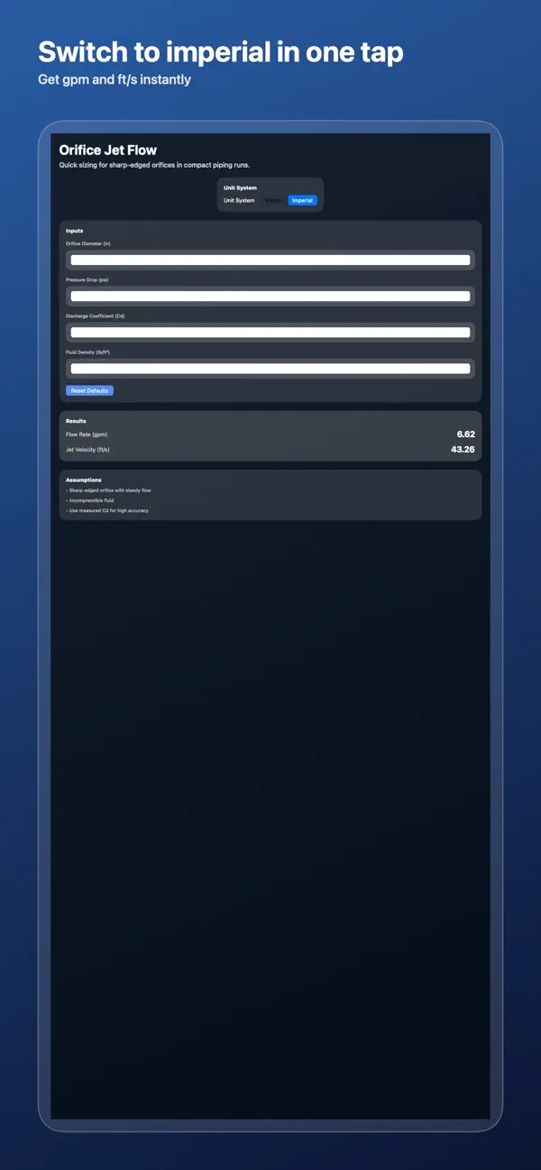 Screenshot #1 pour Orifice Jet Flow