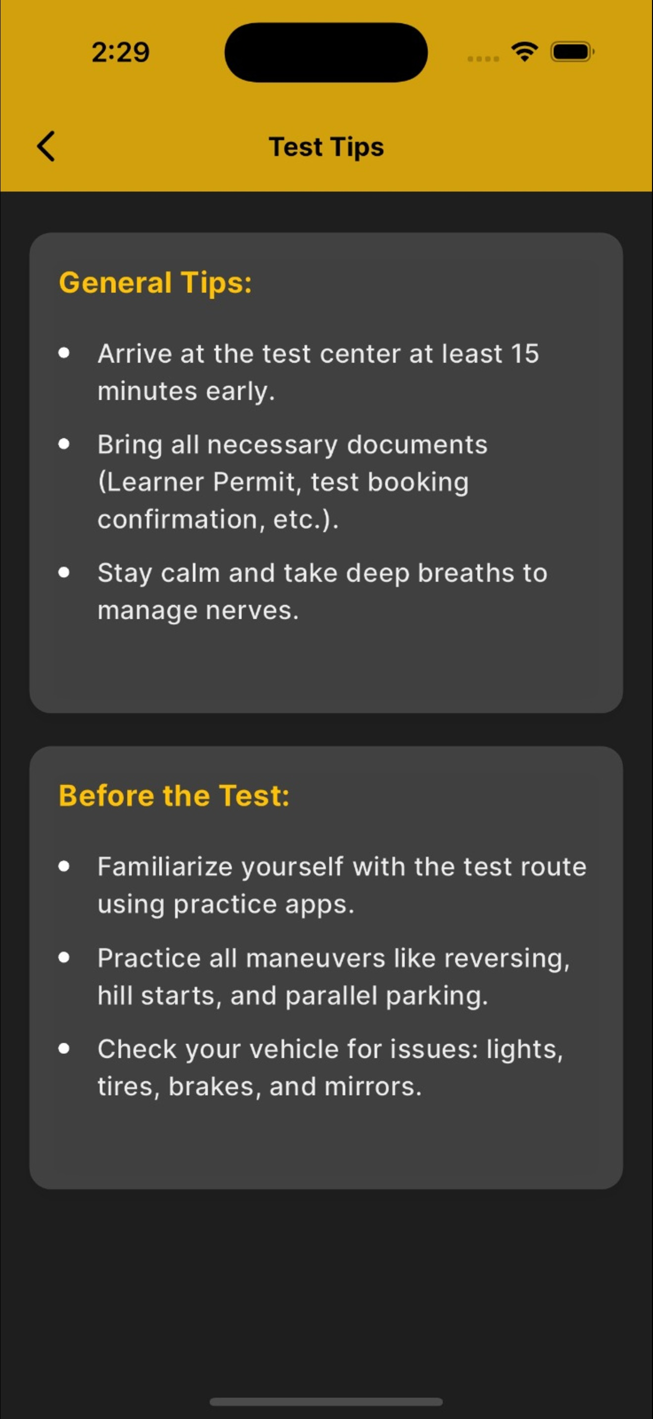 DTR Driving Test Routes