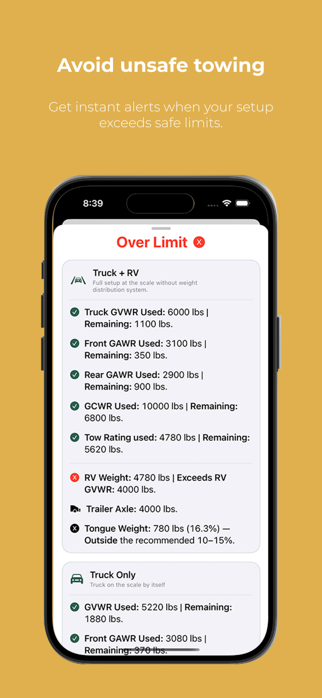 Towing Limit Pro