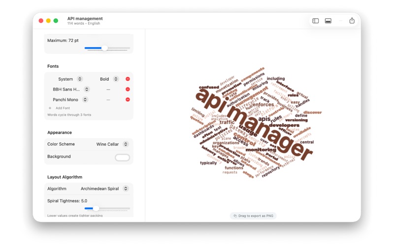 Stylish Word Clouds screenshot
