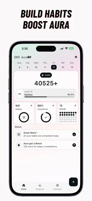 Habit Streak Tracker: Aurabit screenshot 1