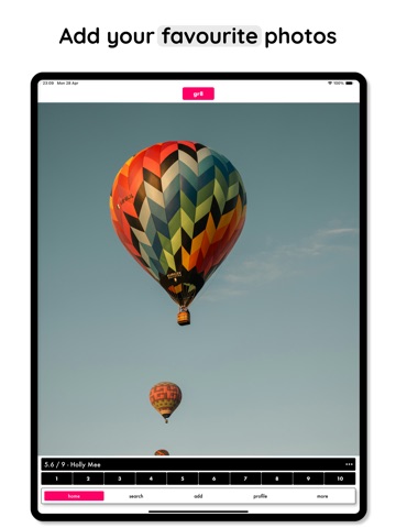 gr8 - rate photos from 1-10 iPad screenshot
