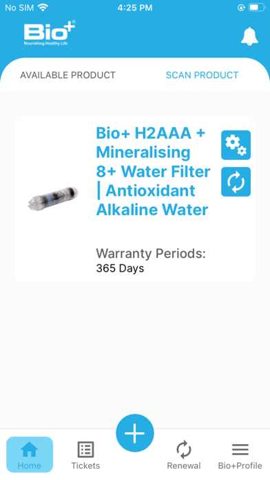 Bio+ Warranty Screenshot