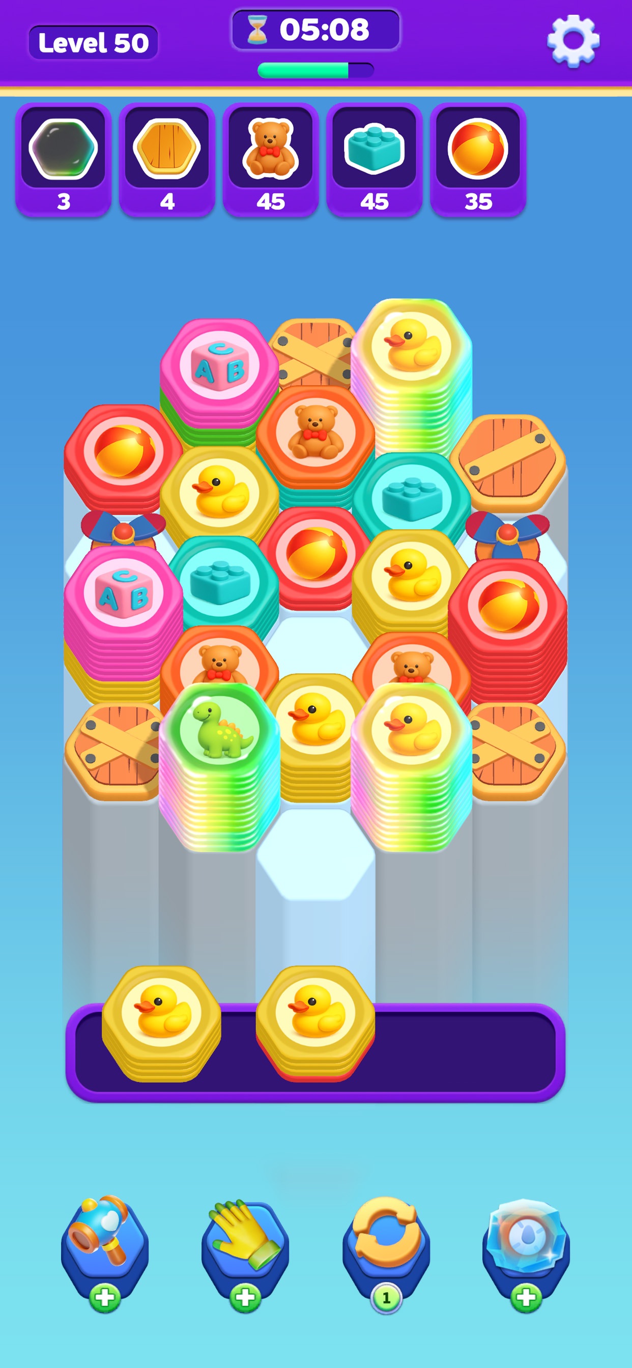 Screenshot 1 of Hexa Fruzzle: Stack Sort