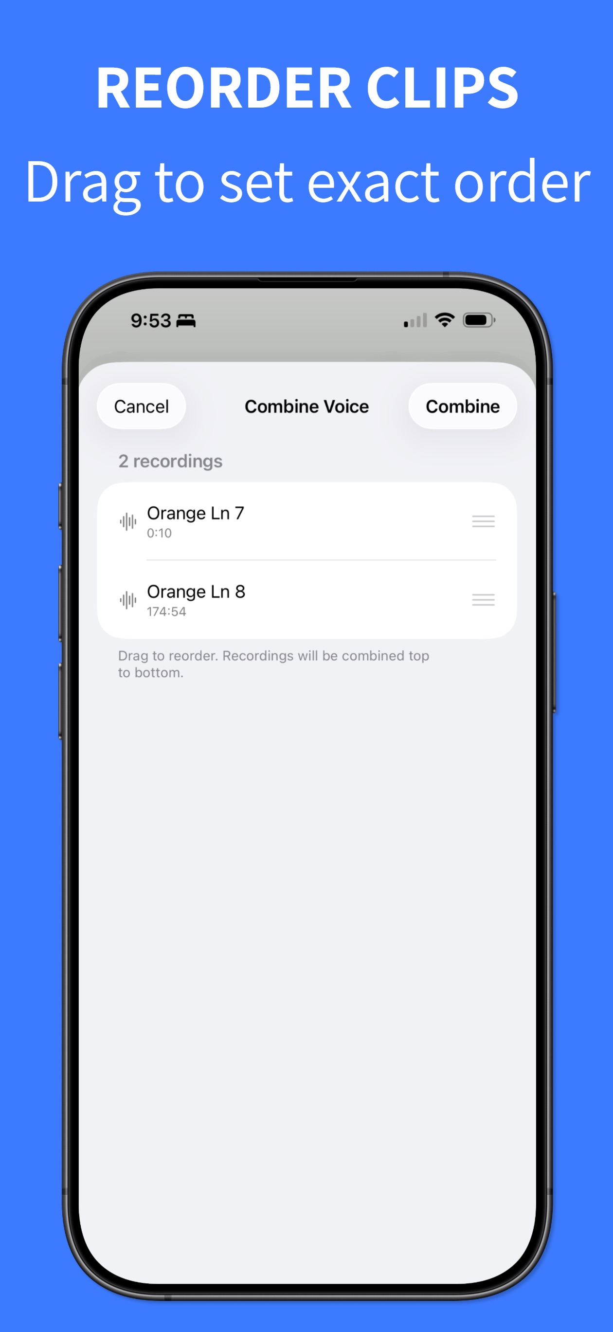 Combine Voice Memos + screenshot 3