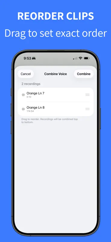 Combine Voice Memos + screenshot 3 of 4