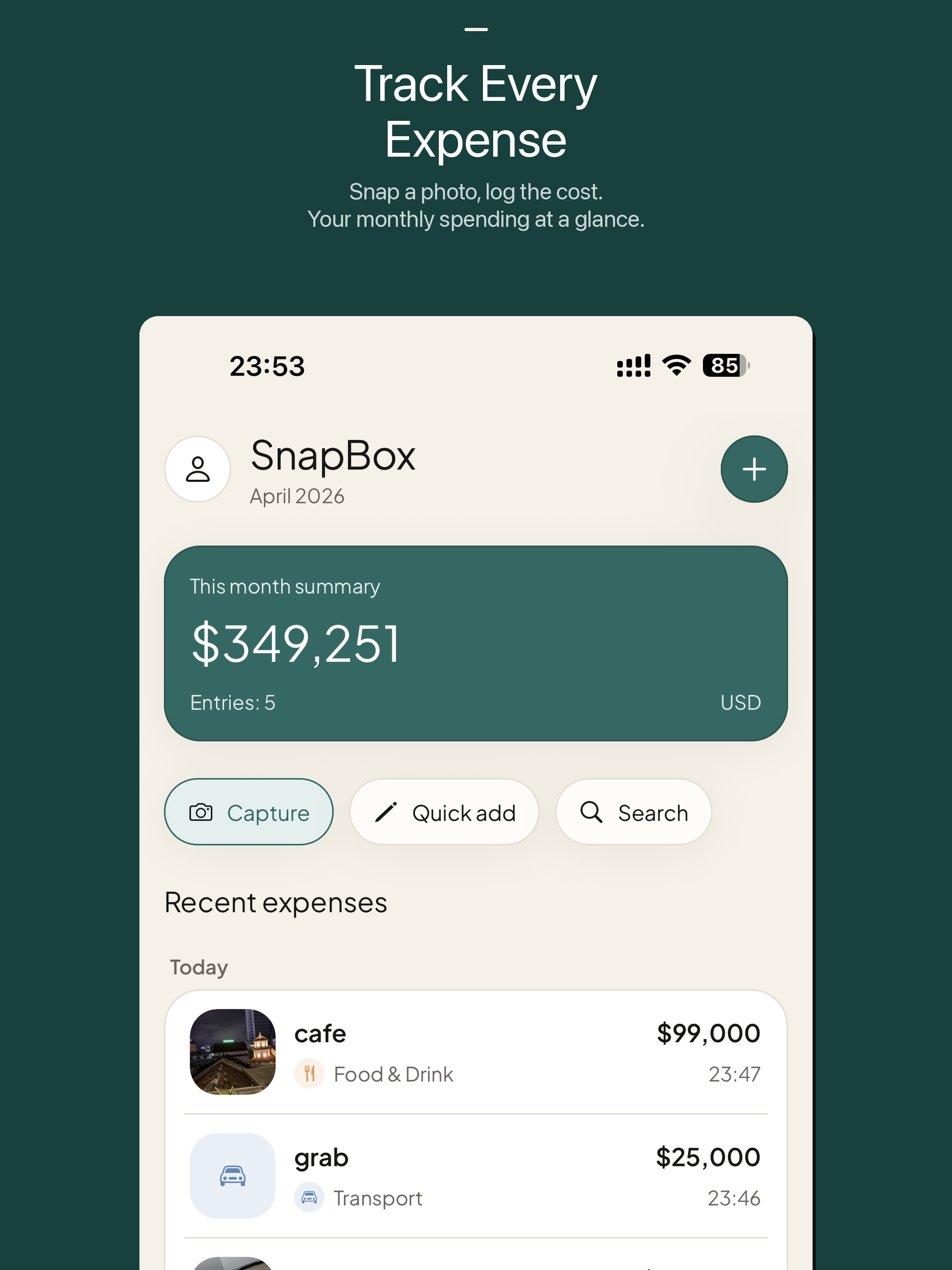 SnapBox: Capture every expense screenshot 8
