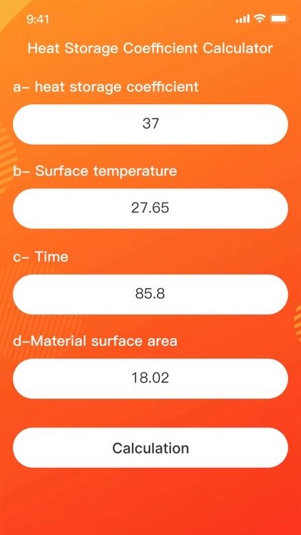 Heat storage coefficient
