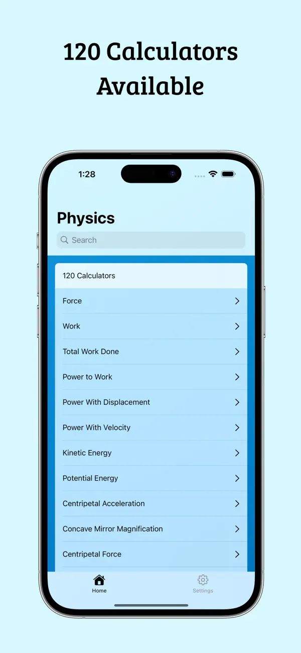Screenshot #1 pour Physics Calculators