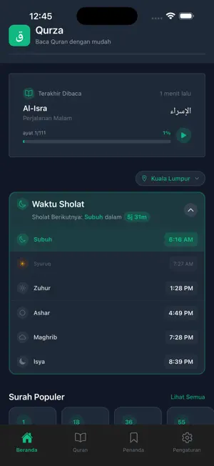 Qurza: Al-Qur’an & Translation screenshot 1