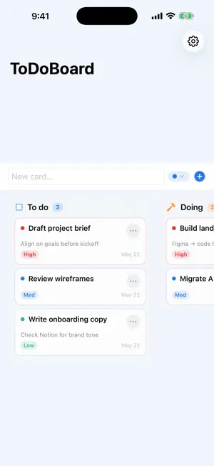 ToDoBoard Kanban screenshot 1