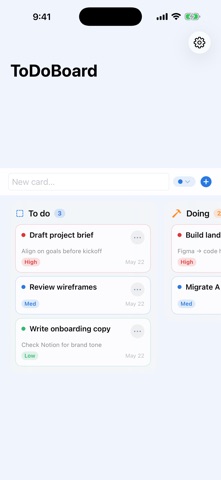 ToDoBoard Kanban Screenshot 1 of 3