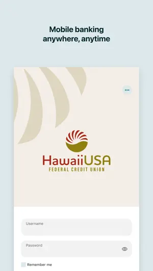 HawaiiUSA FCU Mobile Banking screenshot 1
