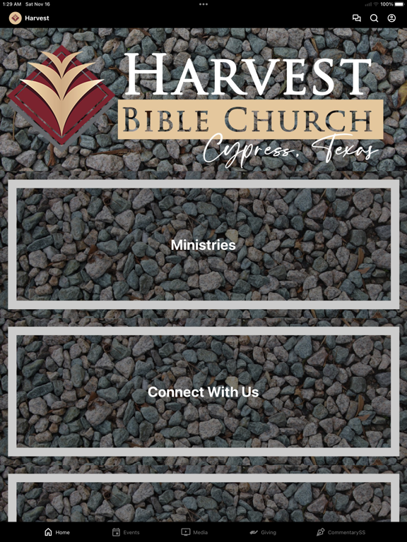 Harvest Bible Church Cypress iPad screenshot 1 - Education app