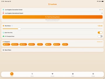 FastFork: Find Food On The Way iPad screenshot