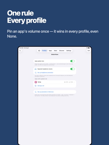 App Volume: a volume per app iPad screenshot