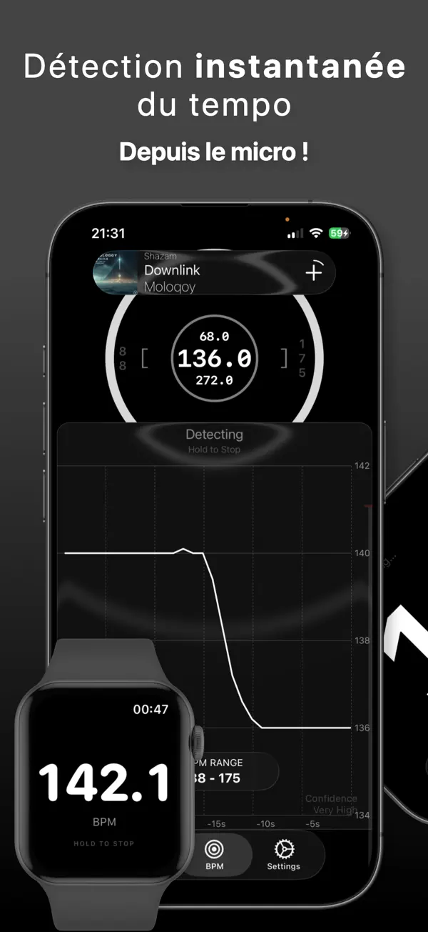 Screenshot #1 pour BPM Detector: Live Tempo