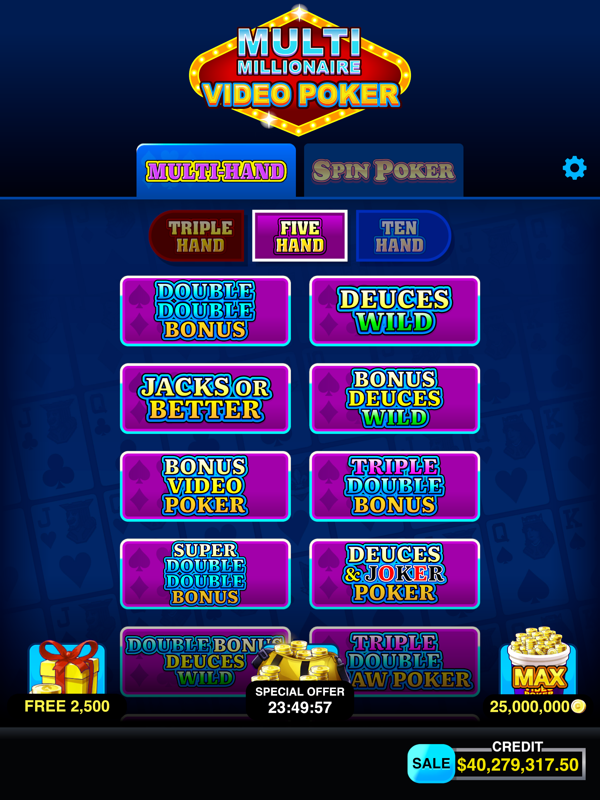 Multi Millionaire Video Poker