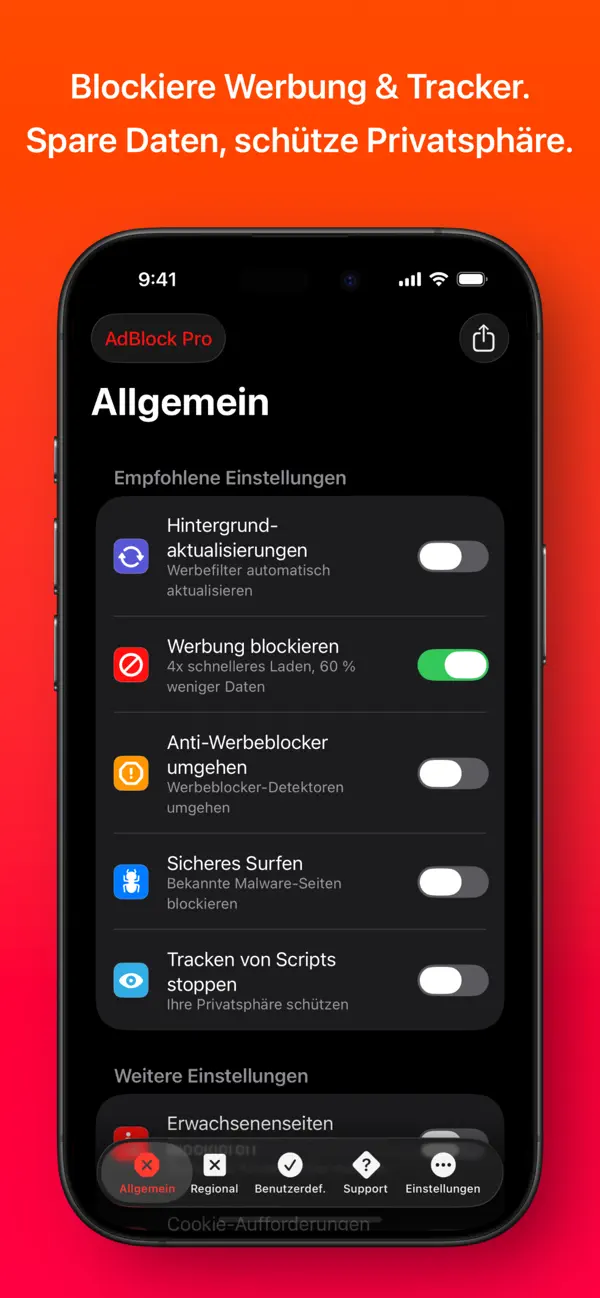 Adblock Pro für Safari-Browser iPhone App Screenshot 2 – Dienstprogramme