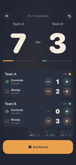 Скриншот Cornhole Scorekeeper: Bag Toss на iPhone 1