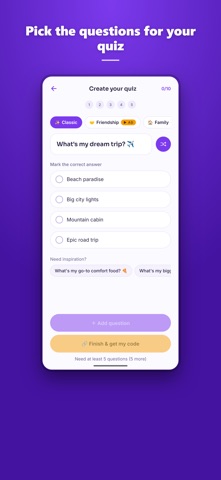 Know Me Challenge: Friend Quiz iPhone screenshot