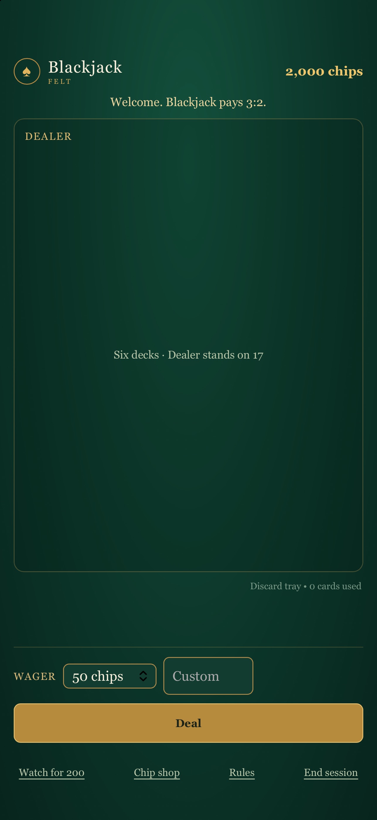 Screenshot 1 of Blackjack Felt