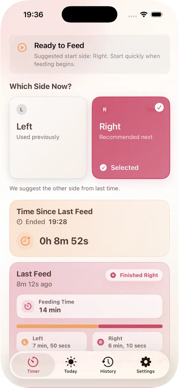 Screenshot #1 pour Feeding Timer - Lite