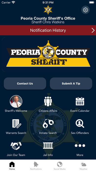 Peoria County Sheriff’s Office Screenshot
