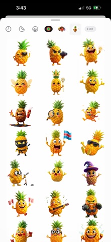 Boom Pineapple Stickers iPhone screenshot