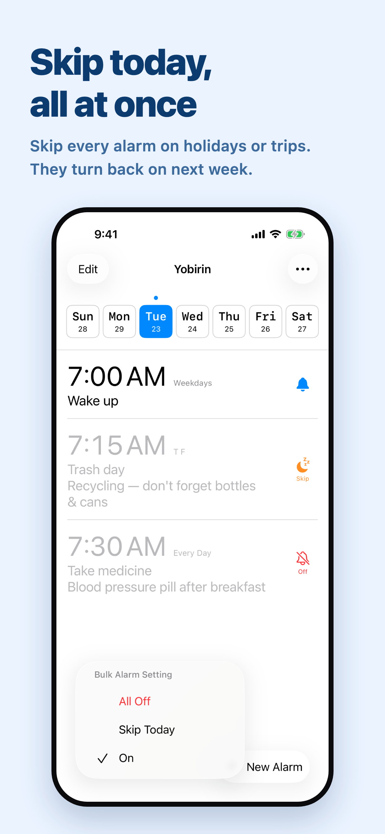 Yobirin: Weekly Alarm Clock screenshot 4