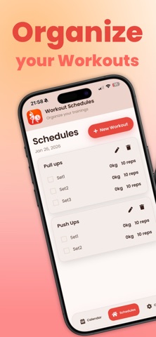 Workout Schedules Screenshot 1 of 3