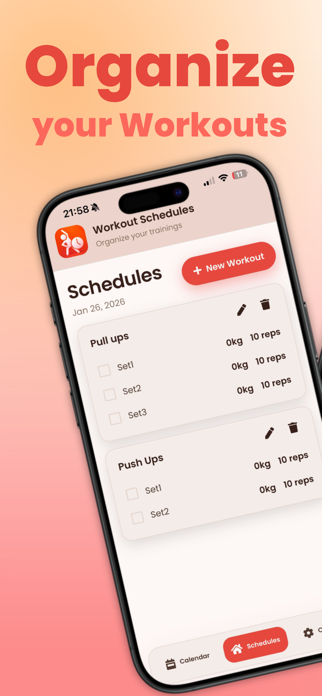 Workout Schedules Screenshot 1 of 3
