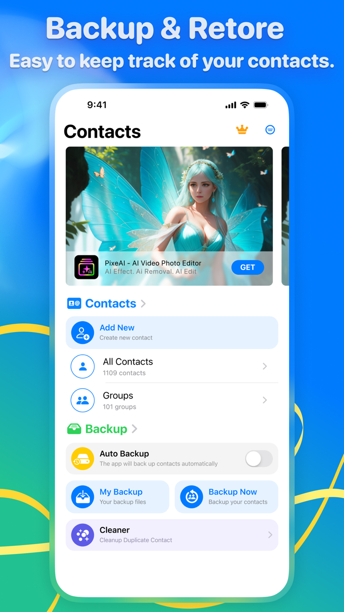 Contacts Backup. Restore.Clean