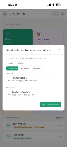 NestTrack CRM screenshot