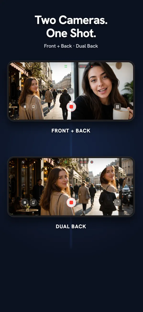 Screenshot #2 pour AxisCam - Dual Camera & PiP