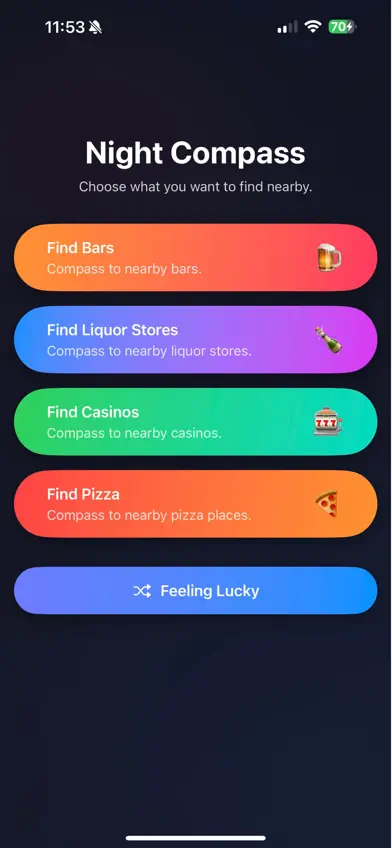 Night compass: Explore screenshot 2