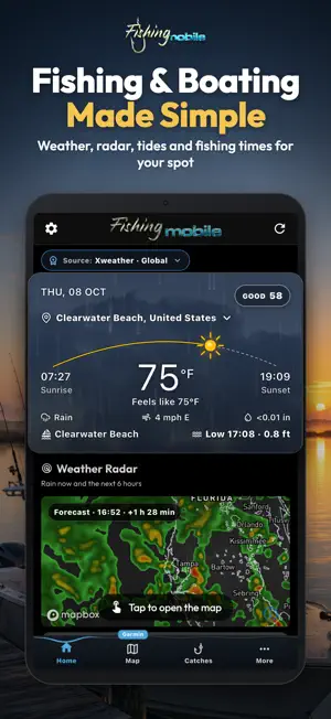 Fishing Mobile: Forecast & Log screenshot 1
