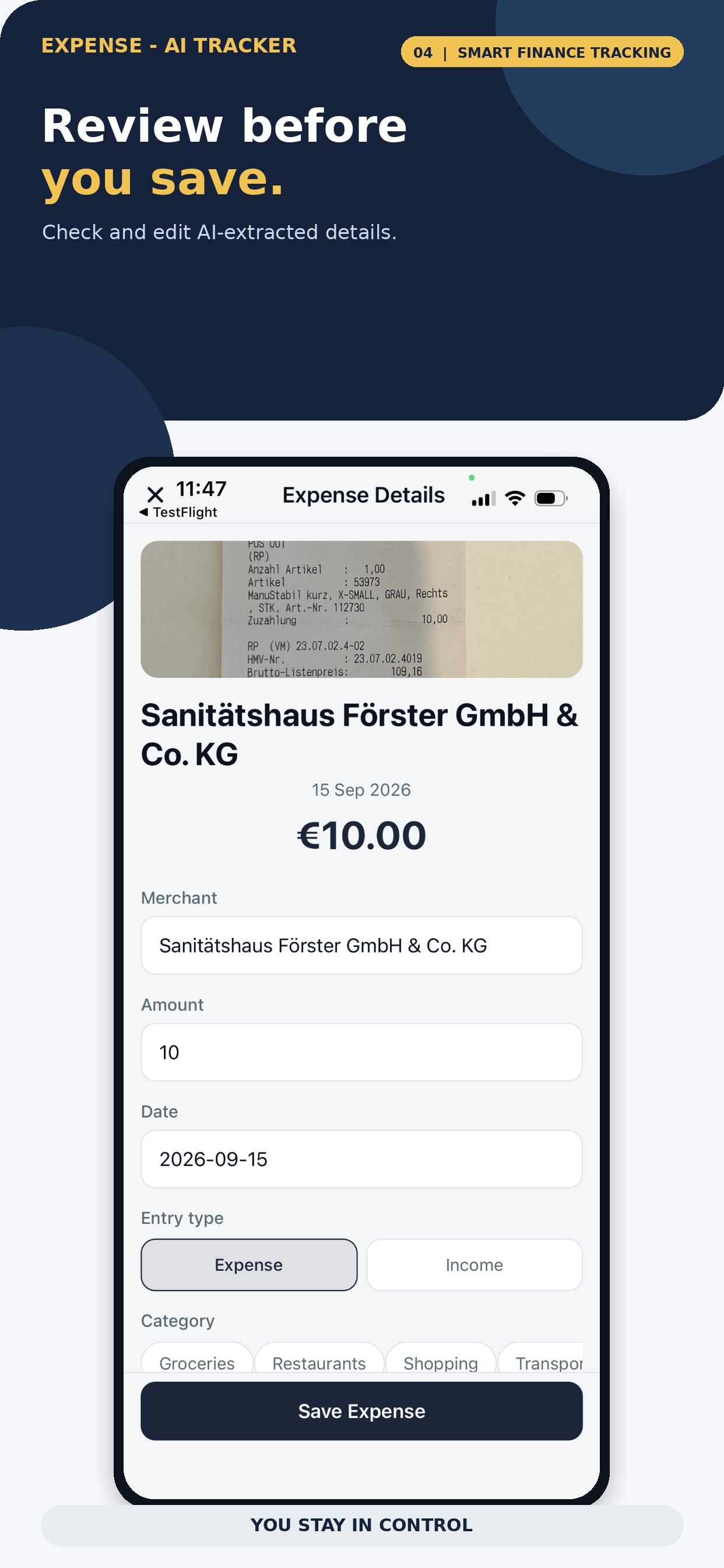 Screenshot 3 of Expense - AI Tracker