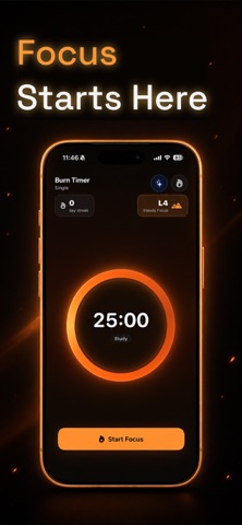 Burn Timer: Focus & Pomodoro Screenshot 1 of 5