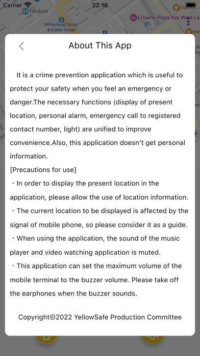 YellowSafe Lite -against crime Screenshot