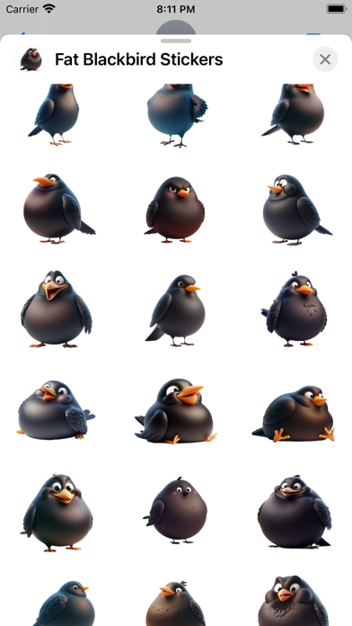 Screenshot 2 of Fat Blackbird Stickers App