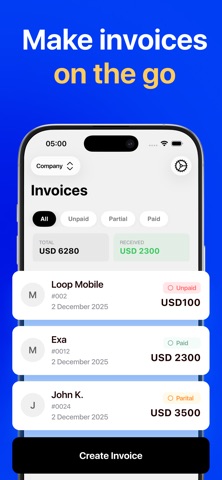 InvoiceGo Simple Invoice Maker iPhone screenshot