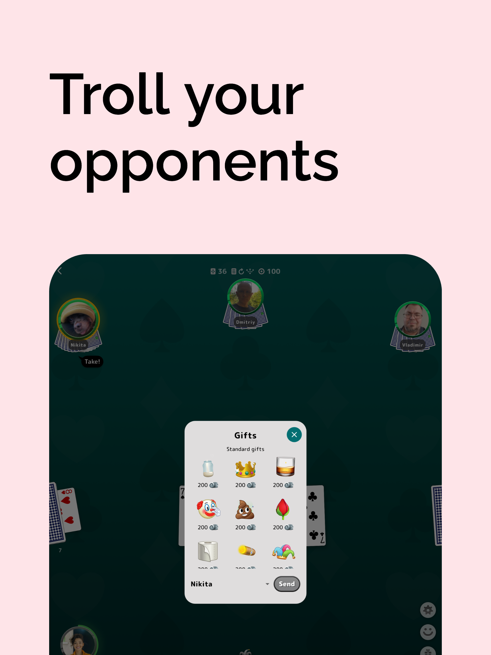 Durak online: cards for friend