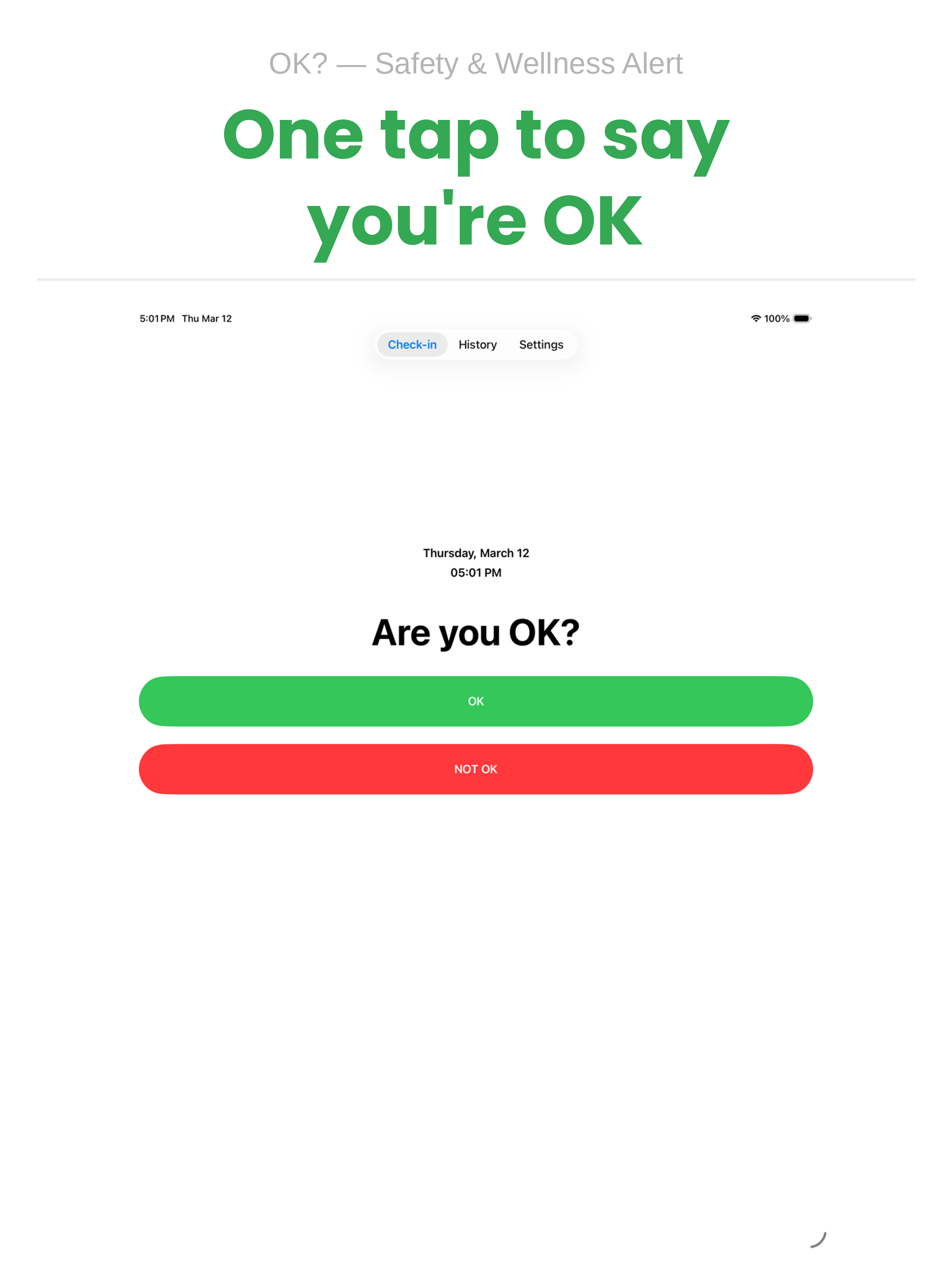 OK? - Safety & Wellness Alert