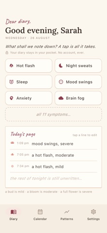 Menopause Diary & Hot Flash Screenshot 1 of 7