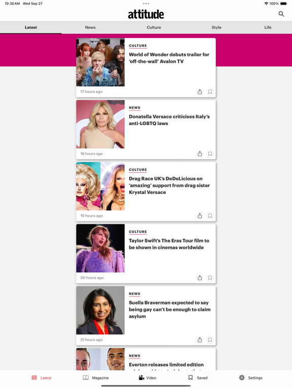 Attitude Magazine. iPad app afbeelding 1