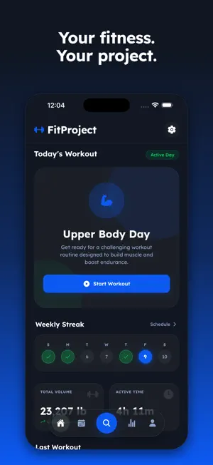 FitProject: Gym Workout Log screenshot 1
