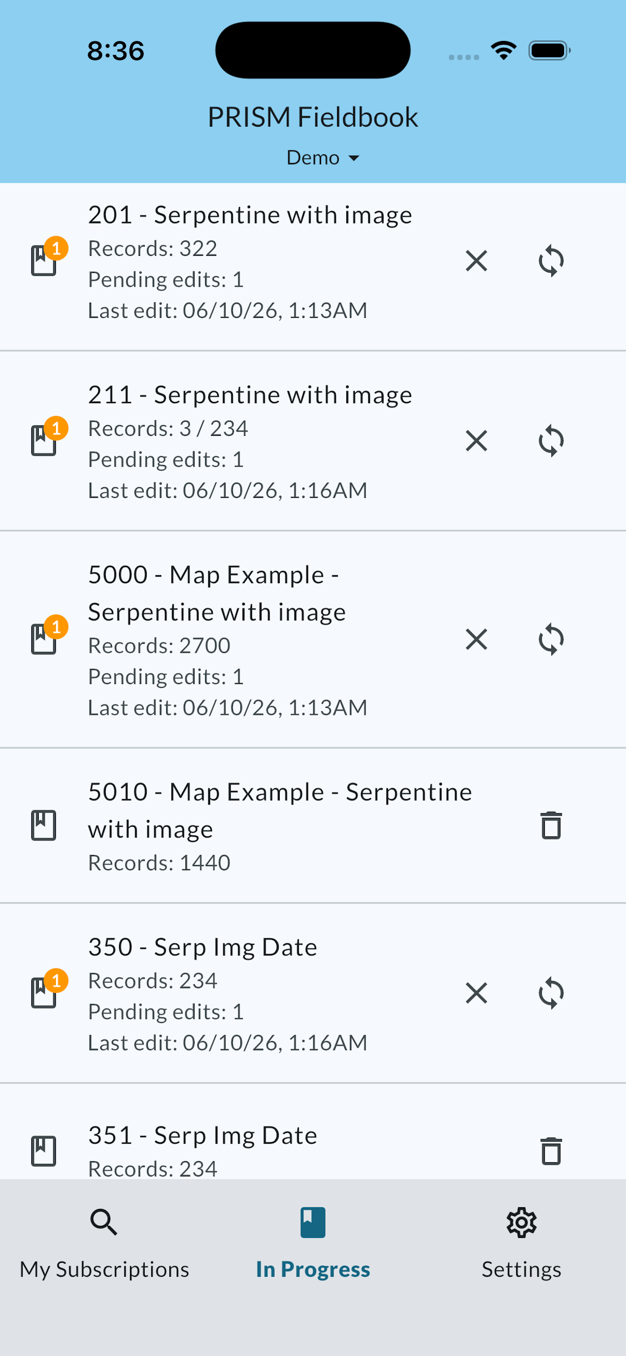 PRISM Fieldbook screenshot 8