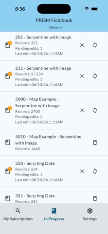 PRISM Fieldbook screenshot