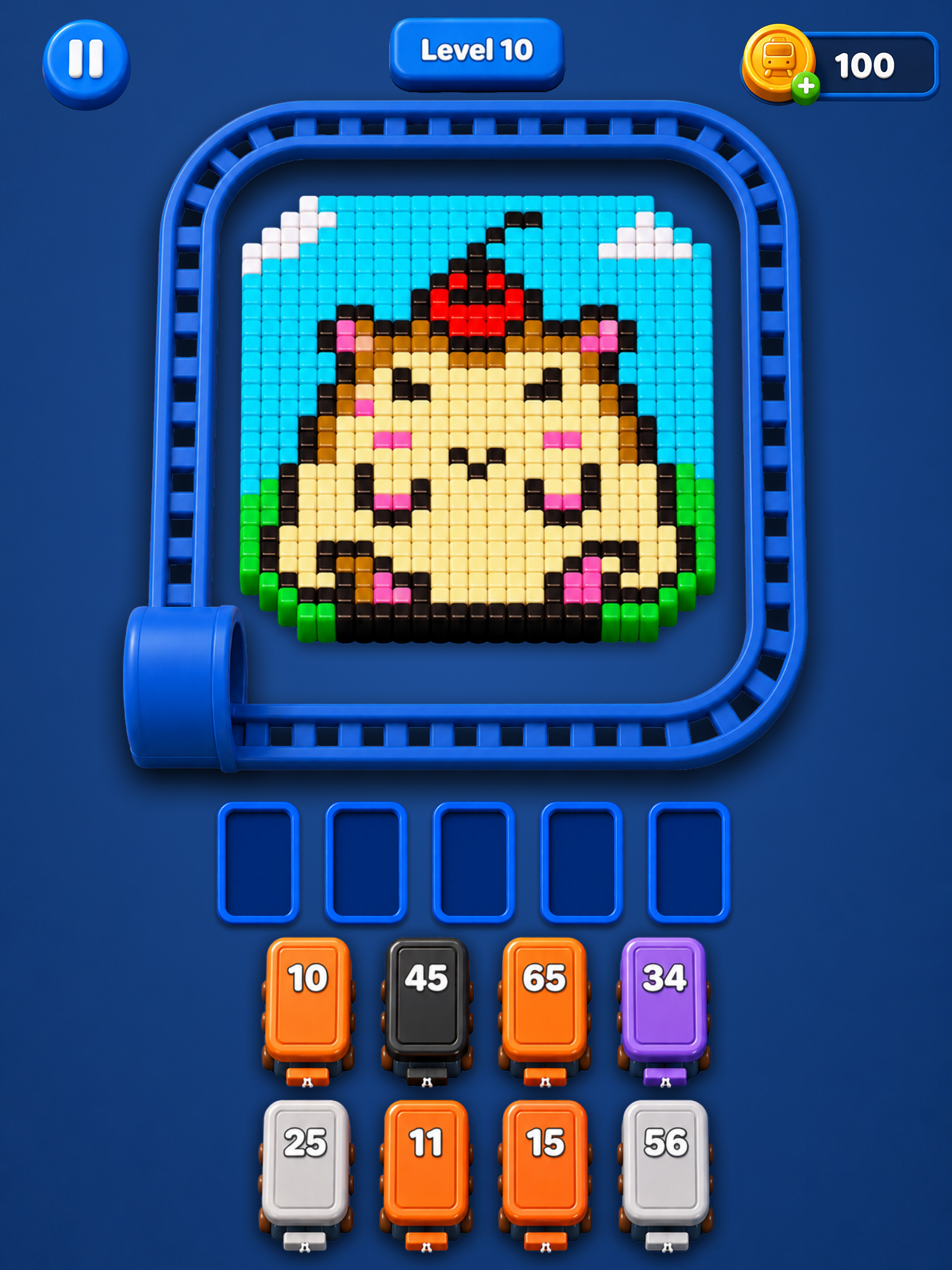 Train Pixel Color Match Puzzle